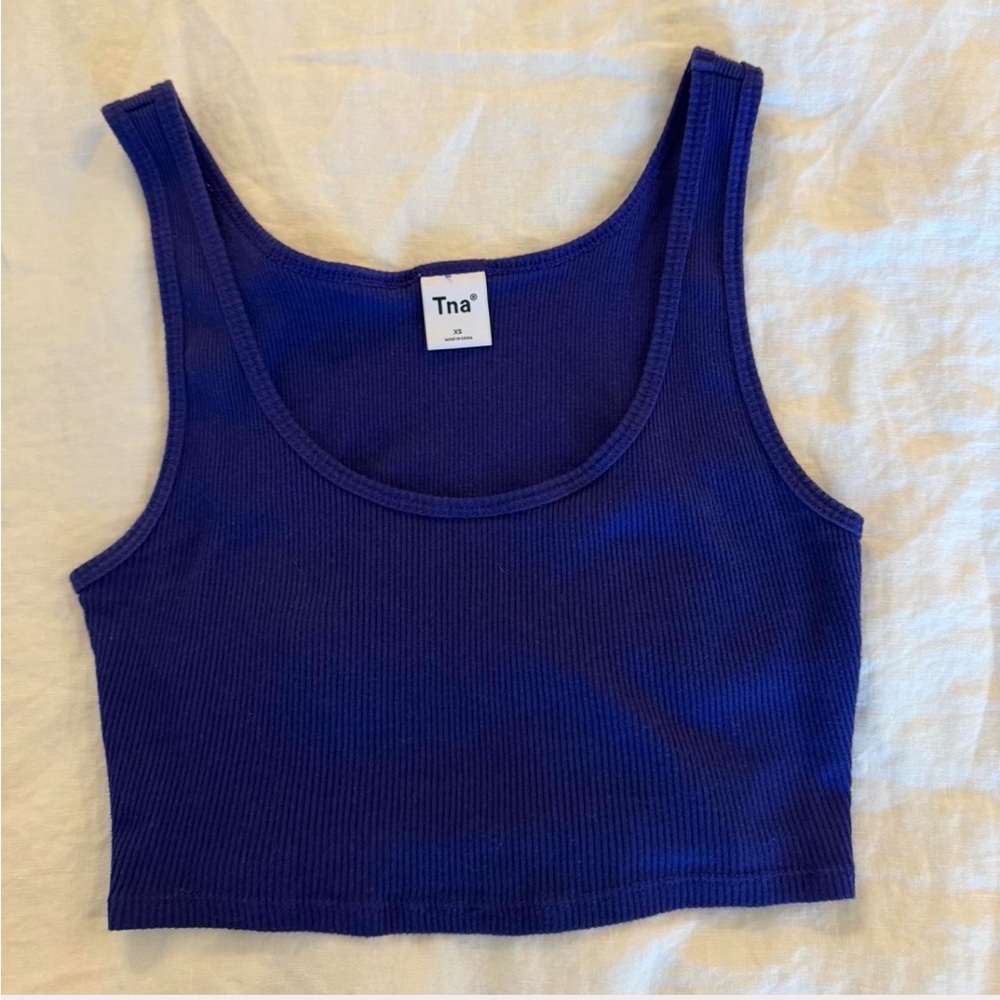 TNA Ribbed Crop Tank in Royal Blue